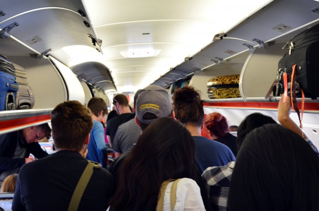 Passagiere im Flugzeug