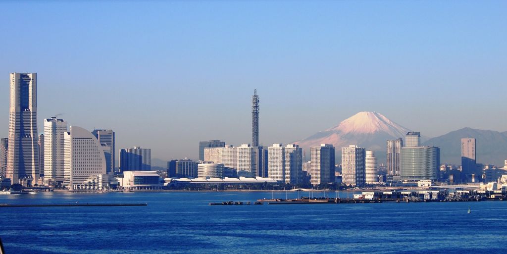 Yokohama mit dem Fuji im Hintergrund. Foto: Pixabay